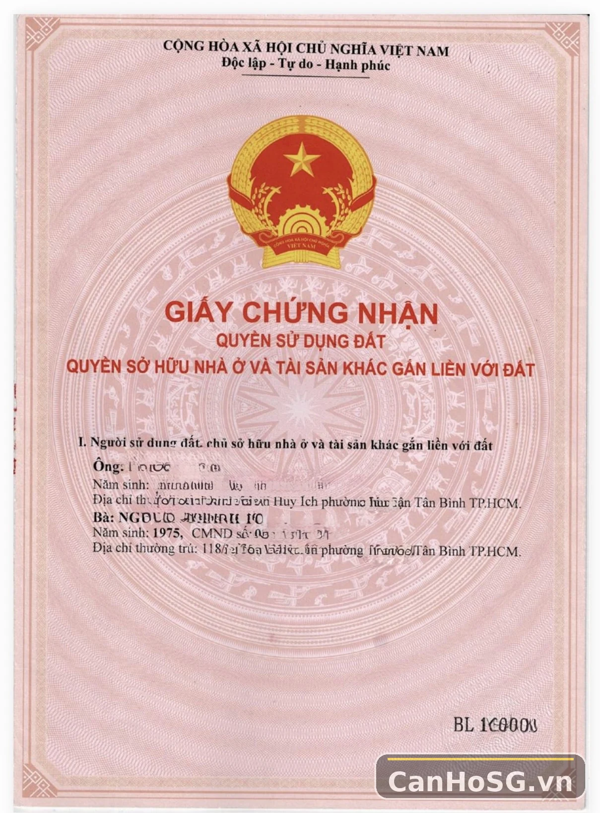 Ảnh sổ hồng căn hộ The Flemington Quận 11 trang đầu