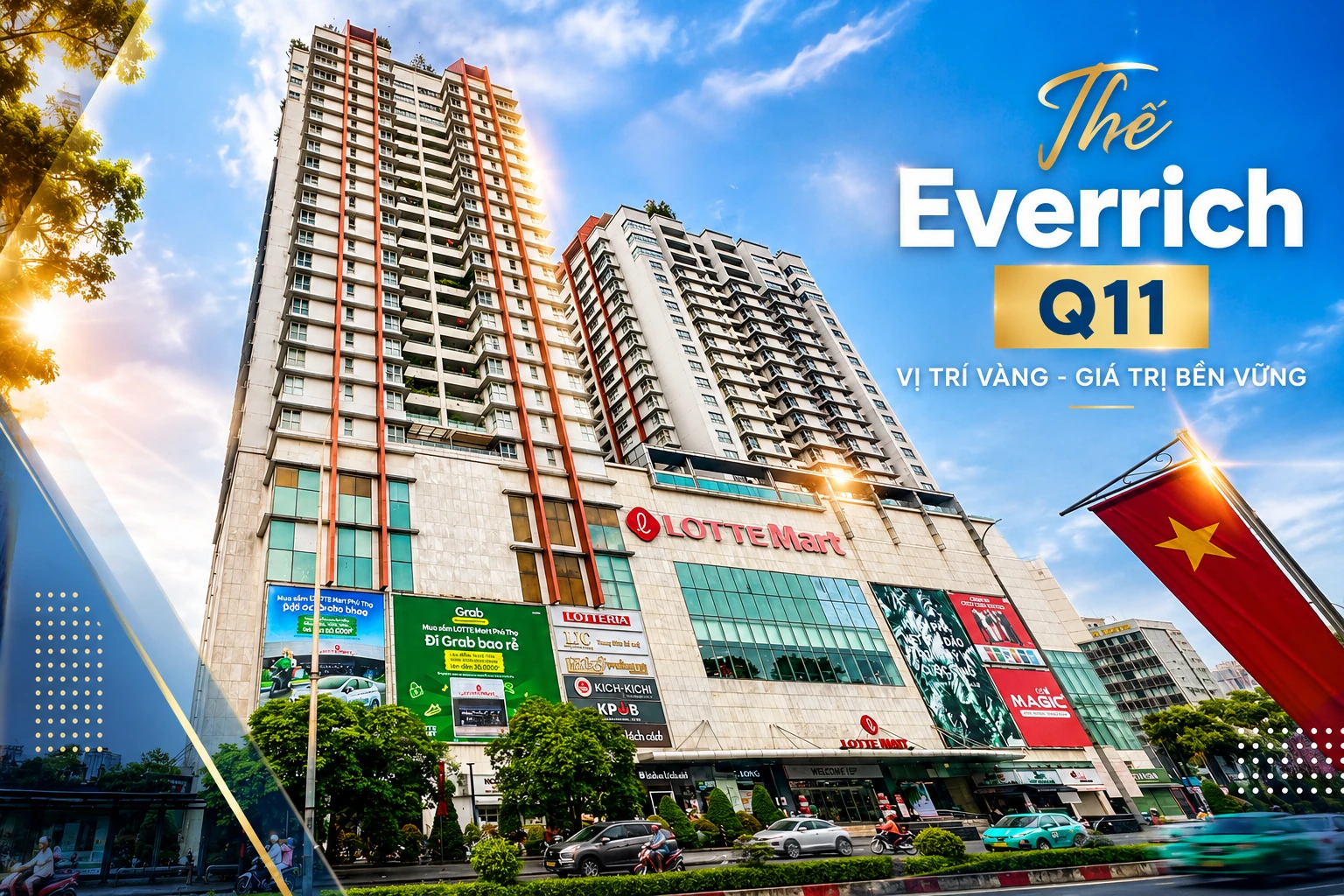 Tòa nhà The EverRich Quận 11 với trung tâm thương mại Lotte Mart, mặt tiền đường 3/2, TP.HCM